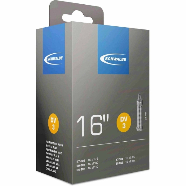 Schwalbe binnenband 16X1.75 DV3 Zwart